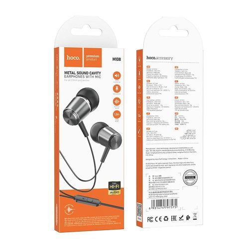 Hoco "M108 Spring metal universal earphones with mic"