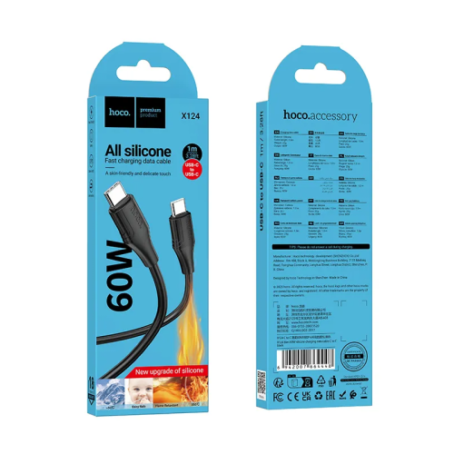 Hoco "X124 Bien 60W silicone charging data cable C to C"