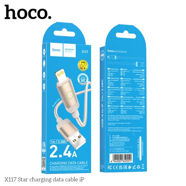 Hoco "X117 Star charging data cable iP"