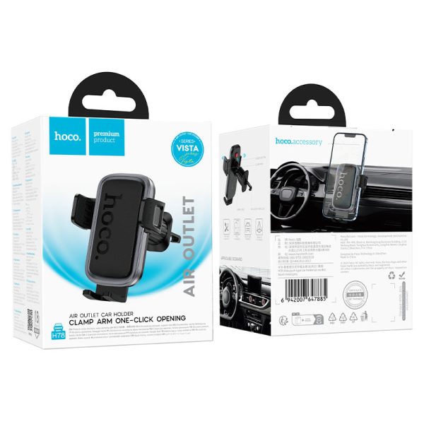 hoco-h78-vista-push-type-car-air-vent-holder-packaging Hoco “H78 Vista” Car holder for air outlet