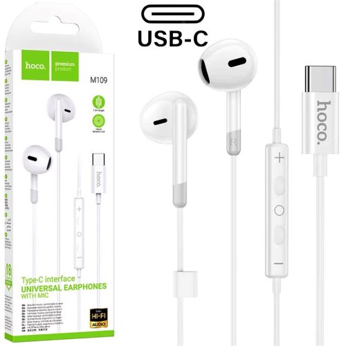 Hoco "M109 Type-C Sunny digital wire control earphones with microphone" Hoco "M109 Type-C Sunny digital wire control earphones with microphone"