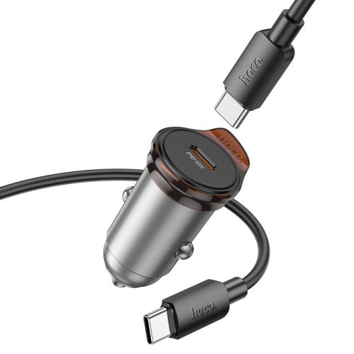 hoco-nz16-rigorous-single-port-pd30w-car-charger-set-usbc-usbc Hoco NZ16 Rigorous single port PD30W car charger set(C to C)