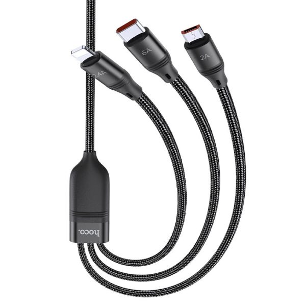 Hoco "U104 Ultra" 3-in-1 6A Charging & Data Cable