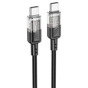 Hoco "U129 Spirit 60W transparent charging data cable Type-C to Type-C"