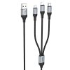 Hoco "X102 Fresh 3-in-1 charging data cable(iP+Micro+Type-C)"