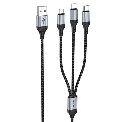 Hoco "X102 Fresh 3-in-1 charging data cable(iP+Micro+Type-C)"