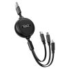 Hoco "X75 3-in-1 double-pull charging cable (iP+Micro+Type-C)"