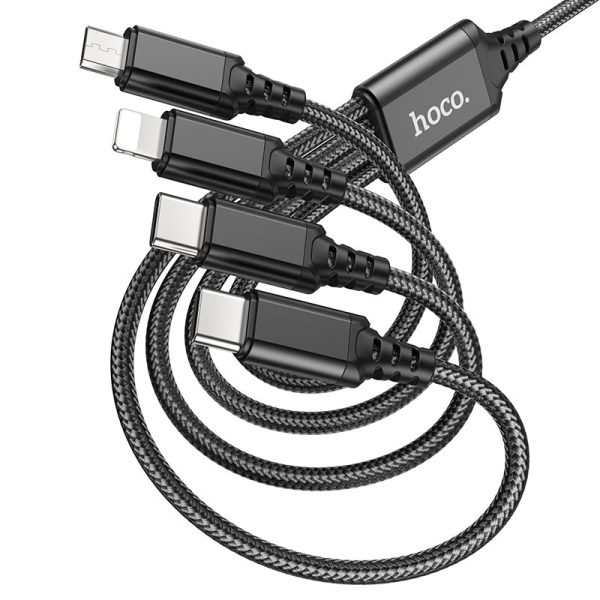 Hoco "X76 4-in-1 Super charging cable(iP+iP+Type-C+Micro)"