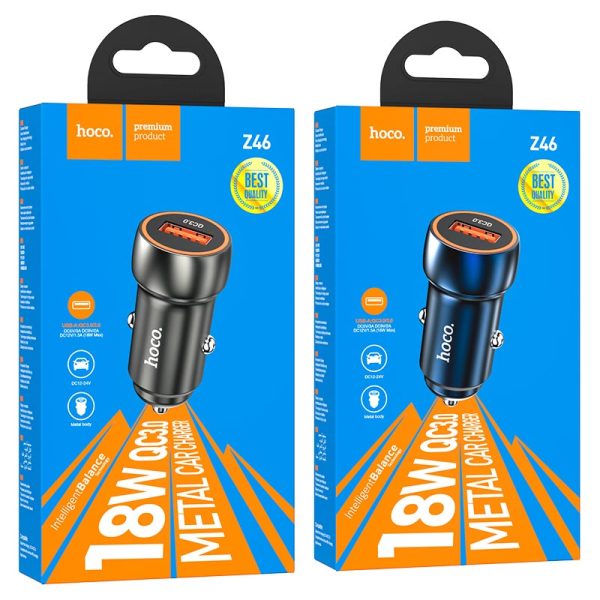 Hoco Z46 Blue shield single port QC3.0 car charger