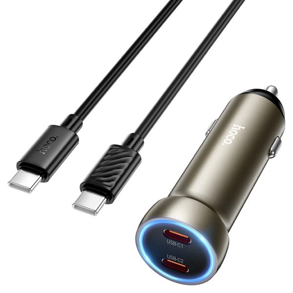 Hoco Z54B Prosperous PD60W(2C) car charger set(C to C)