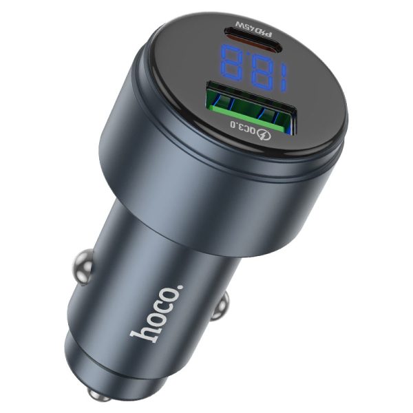 Hoco Z57B Glorious 63W dual-port digital display PD45W+QC3.0 car charger