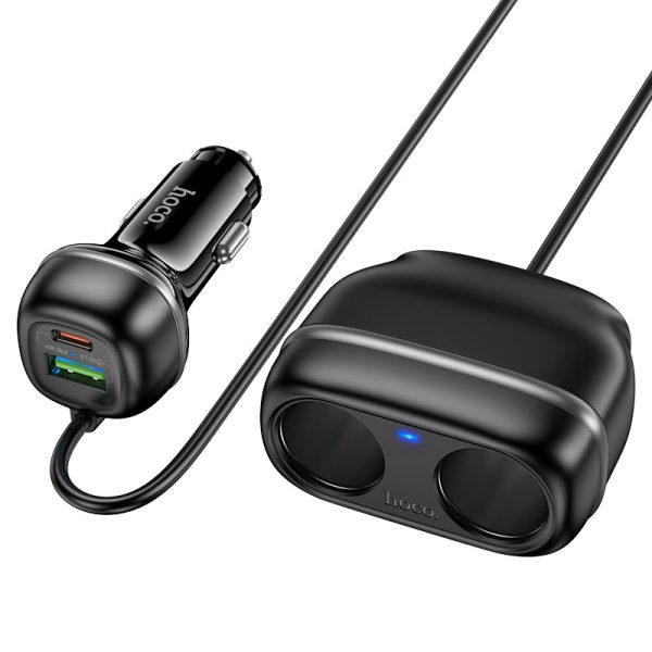Hoco Z59 Rank 48W dual port PD30W+QC3.0 dual cigarette lighter slot car charger